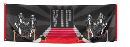 Boland VIP/Hollywood/Oscar versiering feest thema banier vlag - 74 x 220 cm - Feestbanieren Multikleur