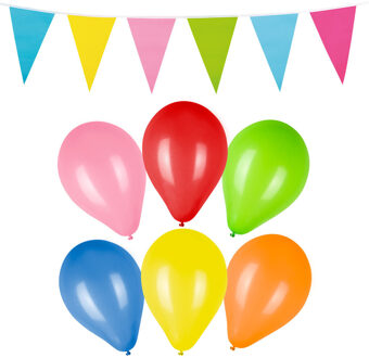 Boland Vlaggen en ballonnen set - 50 ballonnen - 10M vlaggenlijn - Universeel
