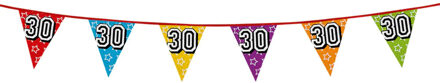 Boland Vlaggenlijn 30 jaar - multicolor - glitters - 8 meter - kunststof - vlaggetjes