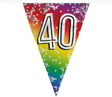 Boland Vlaggenlijn 40 jaar - 6 meter - glitter folie - slinger - 40e verjaardag versiering