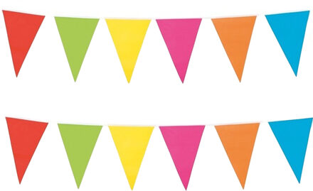 Boland Vlaggenlijn - 4x - in vrolijke kleuren - 10 meter - binnen/buiten - feest vlaggetjes