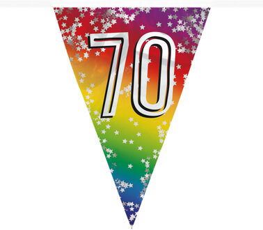 Boland Vlaggenlijn 70 jaar - 6 meter - glitter folie - slinger - 70e verjaardag versiering