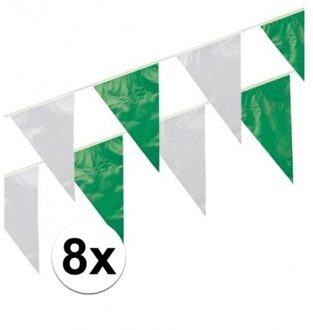Boland Vlaggenlijn - 8x - groen/wit - 10 meter - kunststof - verjaardag