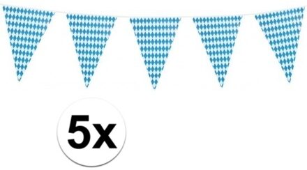Boland Vlaggenlijn Beieren - 5x - 8 meter - 30 x 45 cm - oktoberfest - vlaggentjes Multi