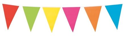 Boland Vlaggenlijn - multicolor - 10 meter - kunststof - vlaggentjes/versiering - uv bestendig