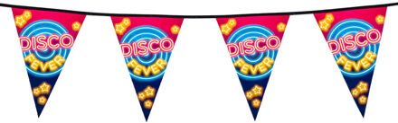 Boland Vlaggenlijn slinger met Disco Fever print - 600 cm - polyester - Seventies/eighties thema