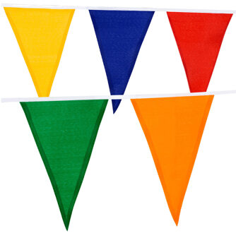 Boland Vlaggenlijn van gekleurde stof - 3x - 10 meter - multi kleuren - Polyester vlaggetjes