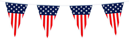 Boland Vlaggenlijn - vlaggetjes land Amerika - USA - 6 meter - slinger - kunststof - versiering Multi