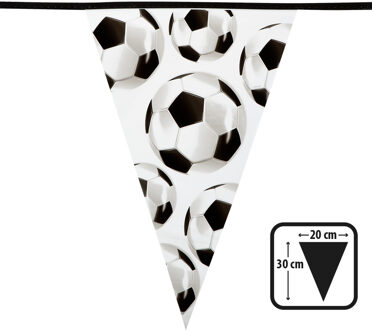 Boland vlaggenlijn voetbal 6 meter zwart/wit