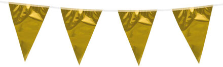 Boland Vlaggenlijn XL - goud - 10 meter - vlaggentjes - glitter en glamour Goudkleurig