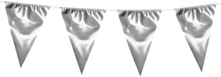 Boland Vlaggenlijn XL - zilver - 10 meter - vlaggentjes - glitter en glamour