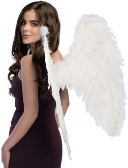 Boland Vleugels - wit - 87 x 72 cm - halloween - engelen vleugels - met veren