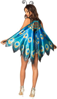 Boland Vlinder verkleed vleugels - blauw mix - dames - met voelsprieten diadeem - Carnavalskleding