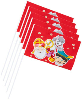 Boland Voordeelpakket van 250x stuks Sinterklaas zwaaivlaggetjes Sint en Piet 40 cm