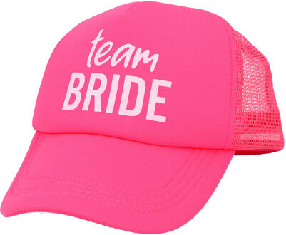 Boland Vrijgezellenfeest baseballcap/petje - Team Bride - roze - dames - polyester