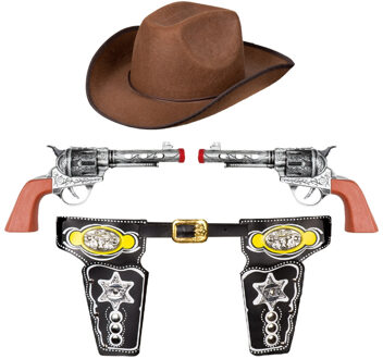 Boland Western cowboy verkleed set - 4-delig - sherriff - wilde westen - volwassenen