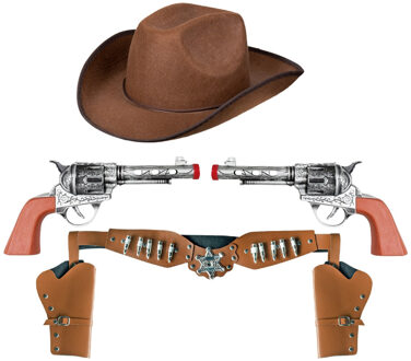 Boland Western cowboy verkleed set - 4-delig - sherriff - wilde westen - volwassenen