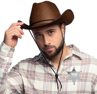 Boland Western cowboy verkleed set - hoed en badge - sherriff - wilde westen - volwassenen