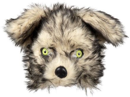 Boland Wolf dieren verkleedmasker - pluche - volwassenen - Horror/halloween - carnaval - half gezicht Grijs