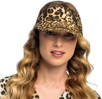 Boland Zonneklep - luipaard - volwassenen - katoen - verstelbaar
