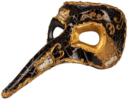 Boland Zwart Venetiaans snavel verkleedmasker voor volwassenen - Oogmasker - Gezichtmasker - Carnaval