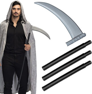 Boland Zwarte Zeis - 101 cm - zwart - kunststof - magere hein - wapens - halloween - horror Multi