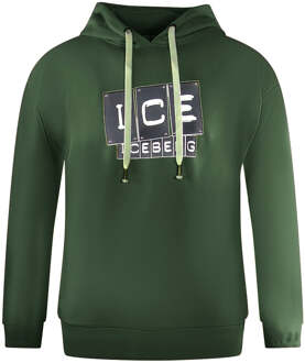 Bold Blocked Logo Groene Hoodie