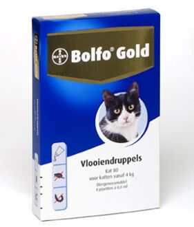 Bolfo Bayer Bolfo Gold 80 Anti vlooienmiddel - Kat - > 4 kg - 4 pipetten