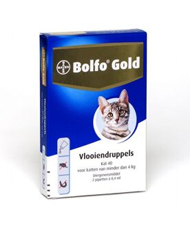 Bolfo Gold 40 Anti vlooienmiddel - Kat - 0 Tot 4 kg - 2 pipetten