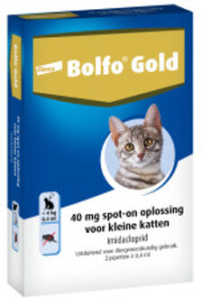 Bolfo Gold 40 Anti vlooienmiddel - Kat - 0 Tot 4 kg - 2 pipetten