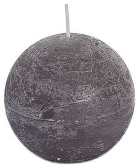 Bolkaars - taupe - 8 cm - rustiek - 24 branduren - kaarsen