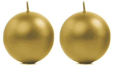 Bolkaarsen - Pakket van 6x stuks - goud - kaarsen - D8 cm - 20 branduren - sfeerkaarsen