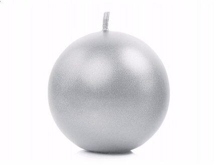 Bolkaarsen - zilverkleurig - kaarsen - D8 cm - 20 branduren - sfeerkaarsen