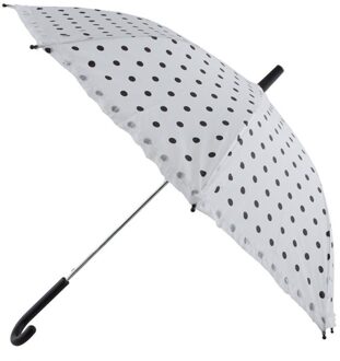 Bolletjes paraplu wit met zwarte stippen Wit - Transparant