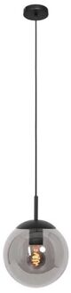 Bollique hanglamp - In hoogte verstelbaar - E27 (grote fitting) - smokeglas en zwart