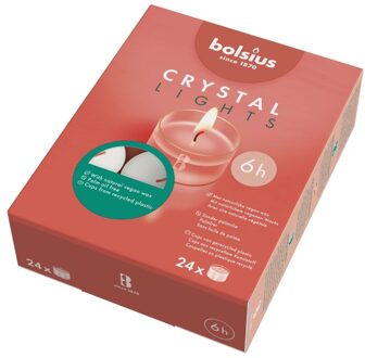 Bolsius Clearcup theelicht wit 6u 24st doos Multikleur