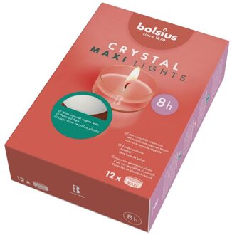 Bolsius Crystal Lights 8u - Waxinelichtjes - 12 stuks