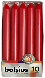 Bolsius Dinerkaarsen - 230/20 - rood - 10 kaarsen