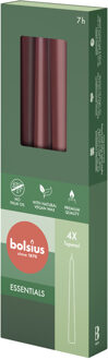 Bolsius Essentials Gotische Kaarsen 245/24 Velvet Red 4 Stuks In Verpakking rood