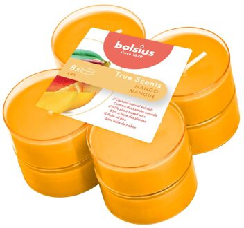 Bolsius Geur Maxitheelichten 8 Uur Pak A 8st True Scents Mango amandel