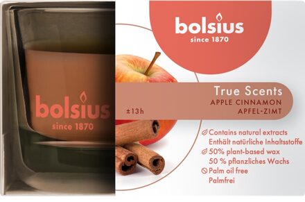 Bolsius Geurglas 80/73 Appel/kaneel bruin