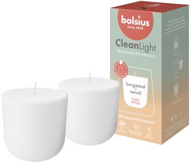 Bolsius geurkaars Clean Light navulling s/2 - Bergamot Neroli Multikleur