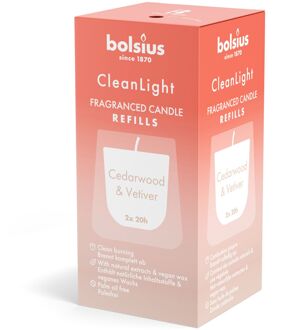 Bolsius geurkaars Clean Light navulling s/2 - Cedarwood Vertiver Multikleur