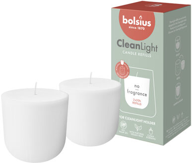 Bolsius geurkaars Clean Light navulling s/2 - Zero fragrance Multikleur