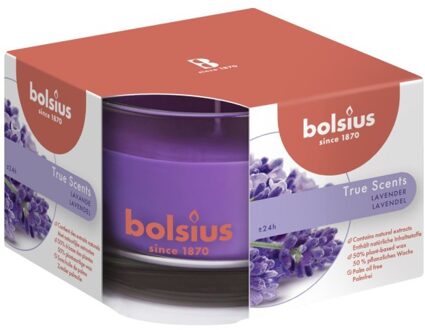 Bolsius Geurkaars True Scents Lavendel 9,2 Cm Glas/wax Paars