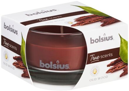 Bolsius Geurkaars True Scents Oud Wood 8 Cm Glas/wax Bruin