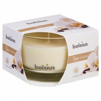 Bolsius Geurkaars True Scents Vanille 9,2 Cm Glas/wax Wit