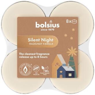 Bolsius Maxilicht Silent Night 8 stuks crème