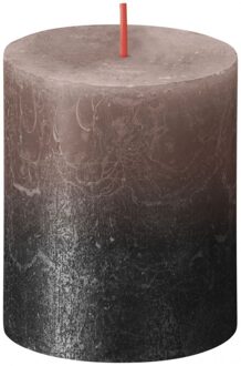 Bolsius Rustiek Fading Metallic Stompkaars 80/68 Creamy Caramel Anthracite Bruin