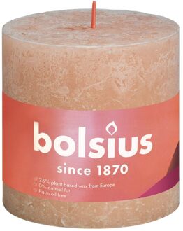 Bolsius Rustiek Shine stompkaars 100/100 Misty Pink Roze